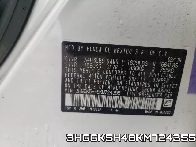 3HGGK5H48KM724355 фото 2