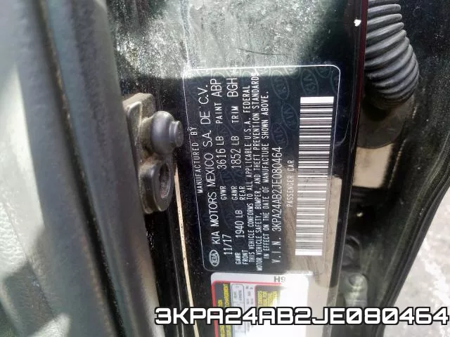 3KPA24AB2JE080464 фото 2