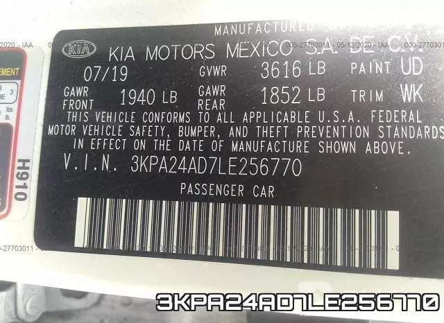 3KPA24AD7LE256770 фото 10