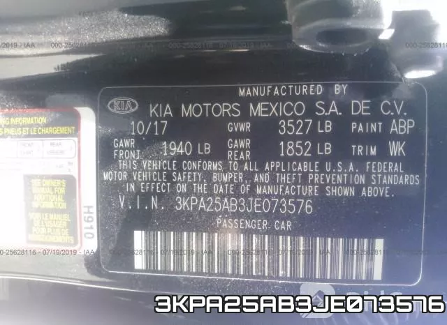 3KPA25AB3JE073576 фото 10