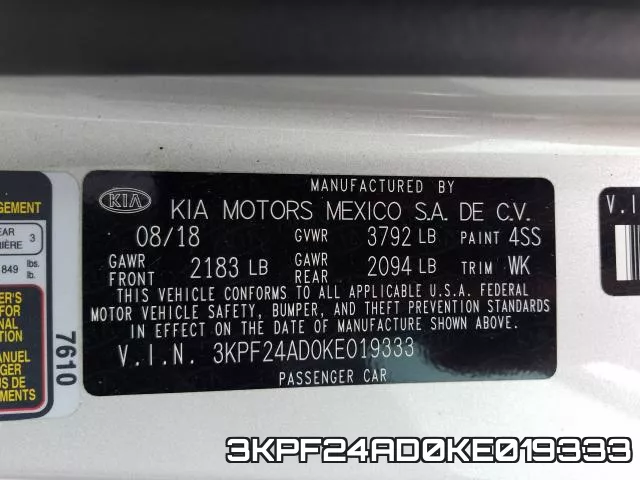 3KPF24AD0KE019333 фото 2