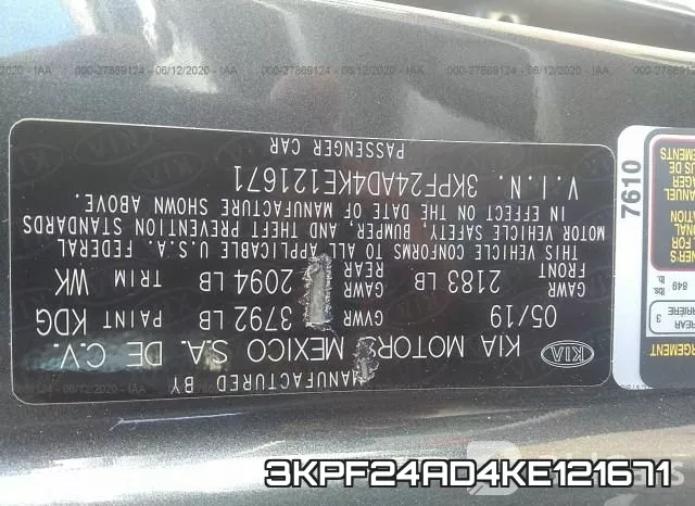 3KPF24AD4KE121671 фото 10