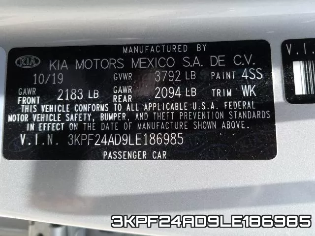 3KPF24AD9LE186985 фото 2