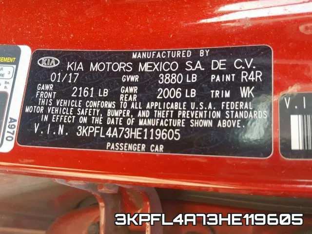 3KPFL4A73HE119605 фото 2