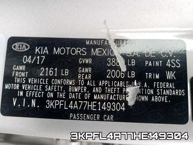3KPFL4A77HE149304 фото 2