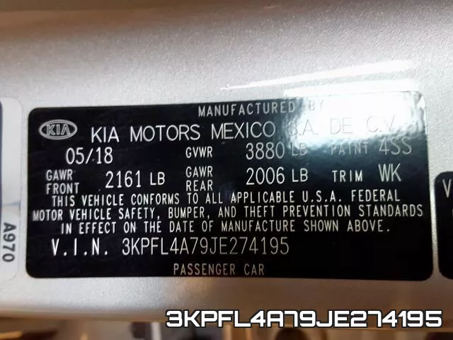 3KPFL4A79JE274195 фото 2