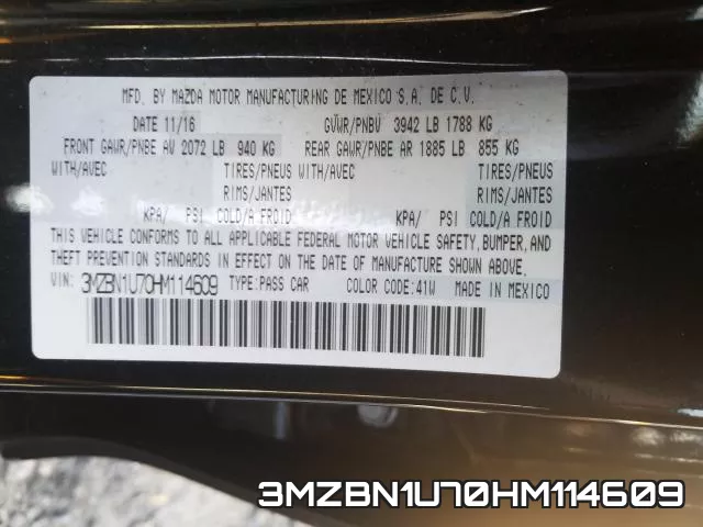 3MZBN1U70HM114609 фото 2