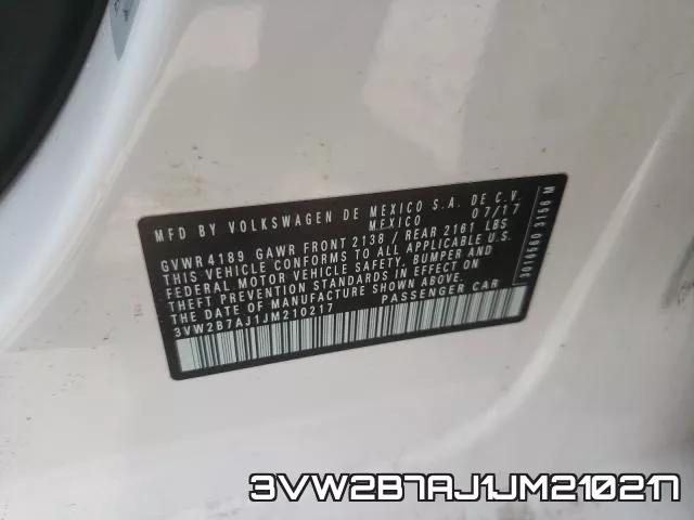 3VW2B7AJ1JM210217 фото 2