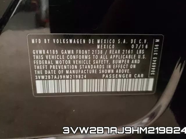 3VW2B7AJ9HM219824 фото 2