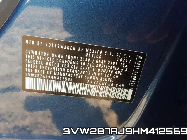 3VW2B7AJ9HM412569 фото 2