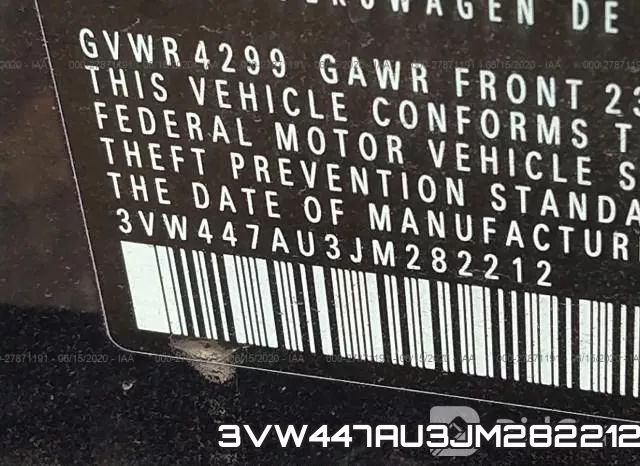 3VW447AU3JM282212 фото 10