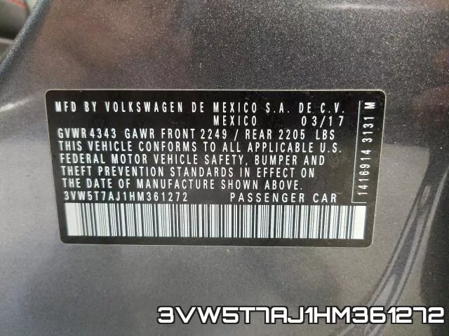 3VW5T7AJ1HM361272 фото 2
