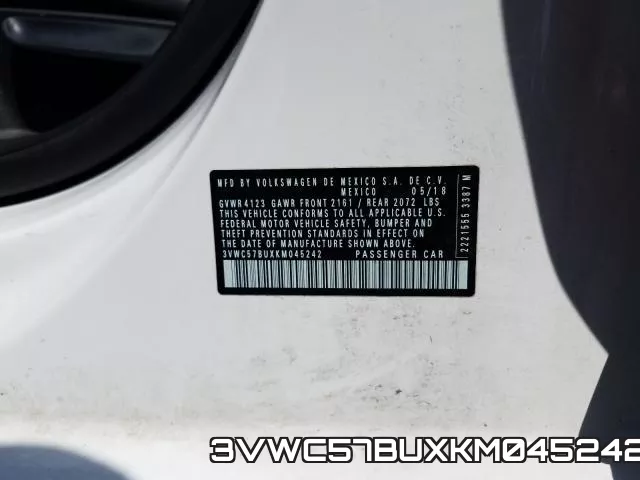 3VWC57BUXKM045242 фото 2