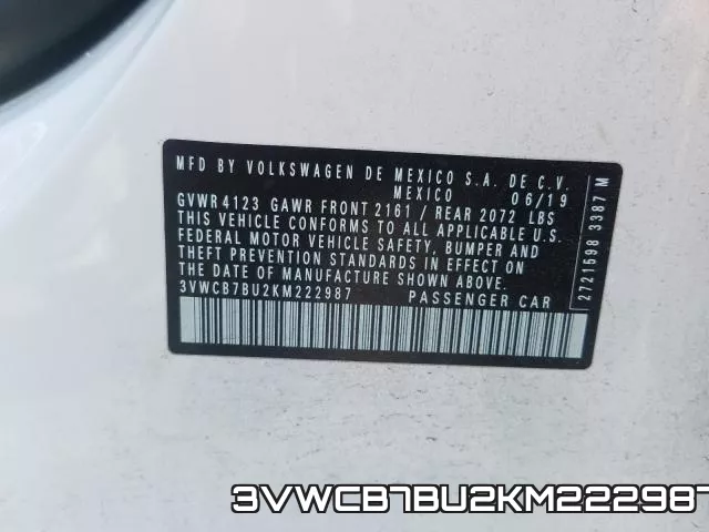 3VWCB7BU2KM222987 фото 2