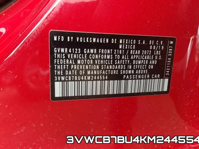 3VWCB7BU4KM244554 фото 2