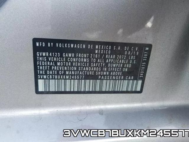 3VWCB7BUXKM245577 фото 2