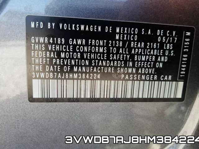 3VWDB7AJ8HM384224 фото 2
