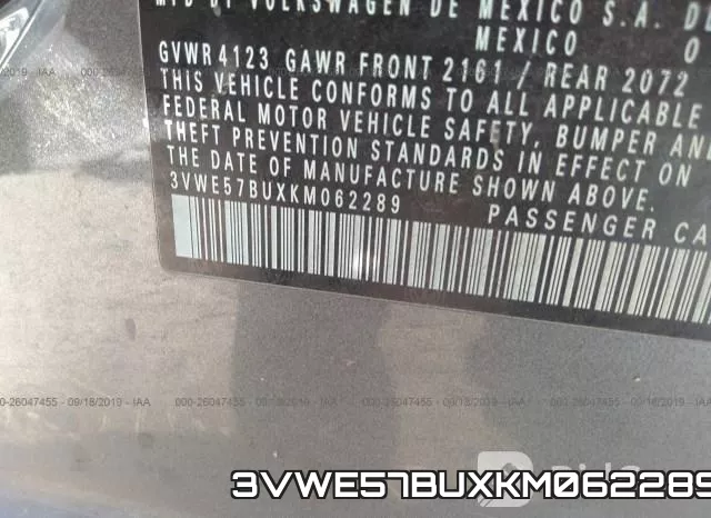 3VWE57BUXKM062289 фото 10