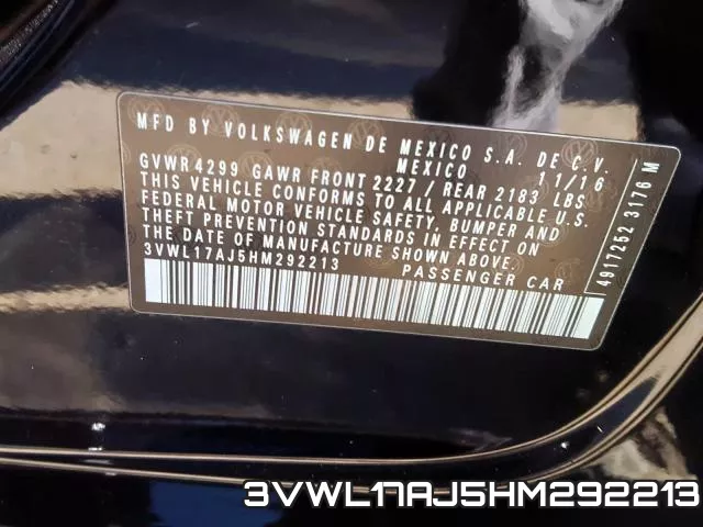 3VWL17AJ5HM292213 фото 2