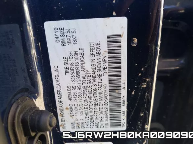 5J6RW2H80KA009090 фото 2
