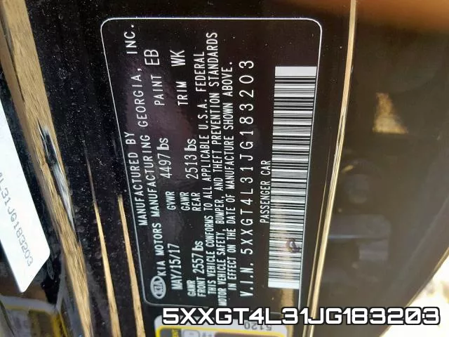 5XXGT4L31JG183203 фото 2