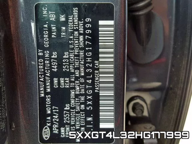 5XXGT4L32HG177999 фото 2