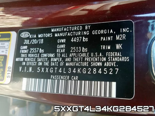 5XXGT4L34KG284527 фото 2