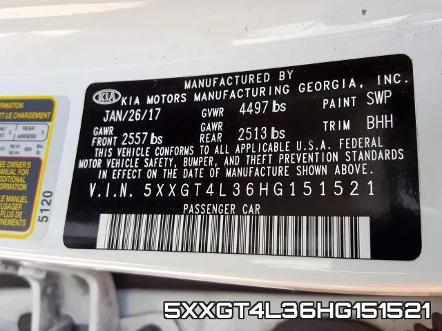5XXGT4L36HG151521 фото 2