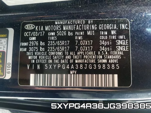 5XYPG4A38JG398385 фото 2