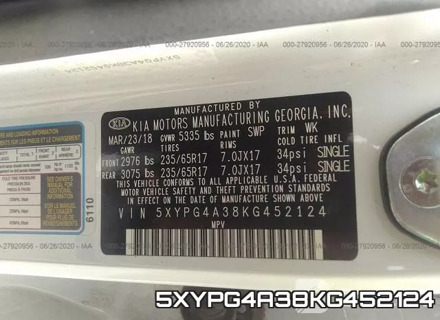 5XYPG4A38KG452124 фото 10