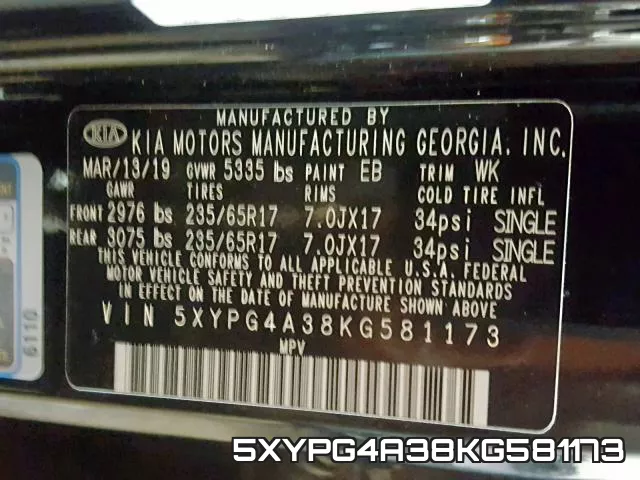 5XYPG4A38KG581173 фото 2