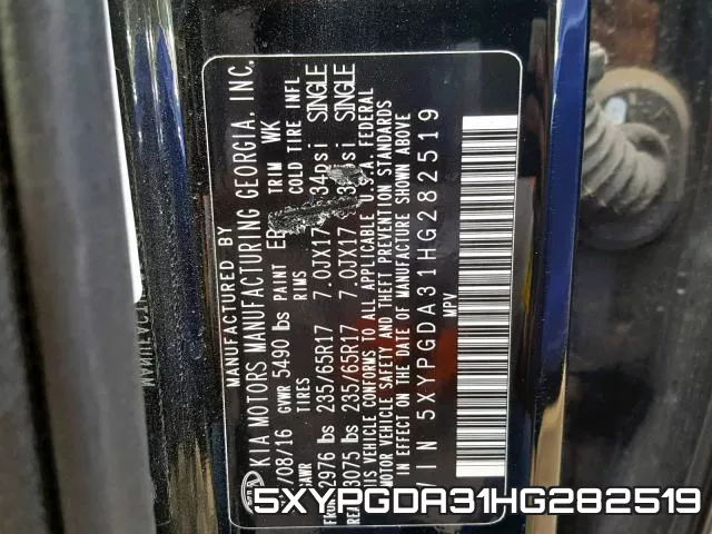 5XYPGDA31HG282519 фото 2