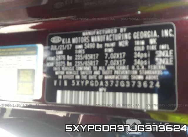 5XYPGDA37JG373624 фото 10
