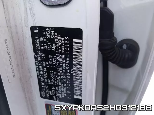 5XYPKDA52HG312188 фото 2