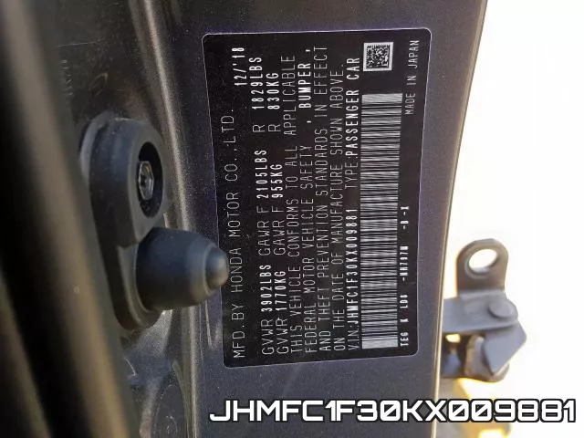 JHMFC1F30KX009881 фото 2