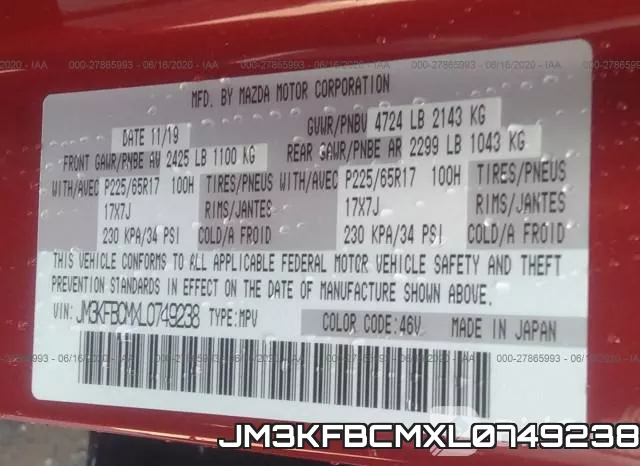 JM3KFBCMXL0749238 фото 10