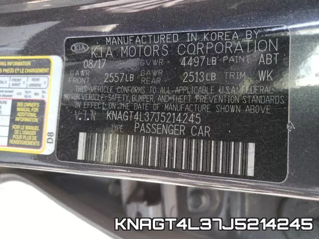 KNAGT4L37J5214245 фото 2