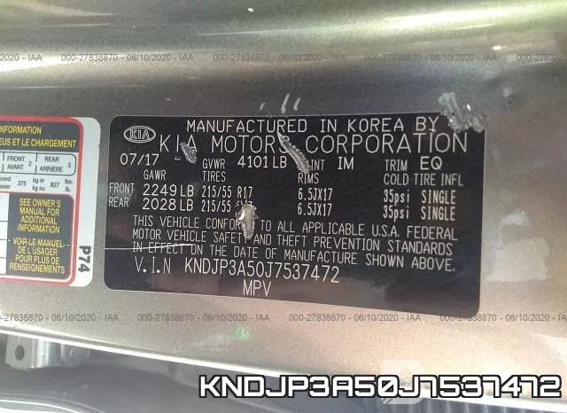 KNDJP3A50J7537472 фото 10