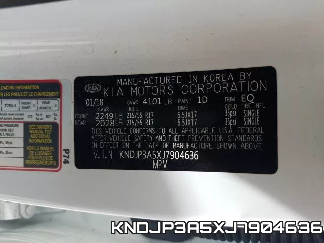 KNDJP3A5XJ7904636 фото 2