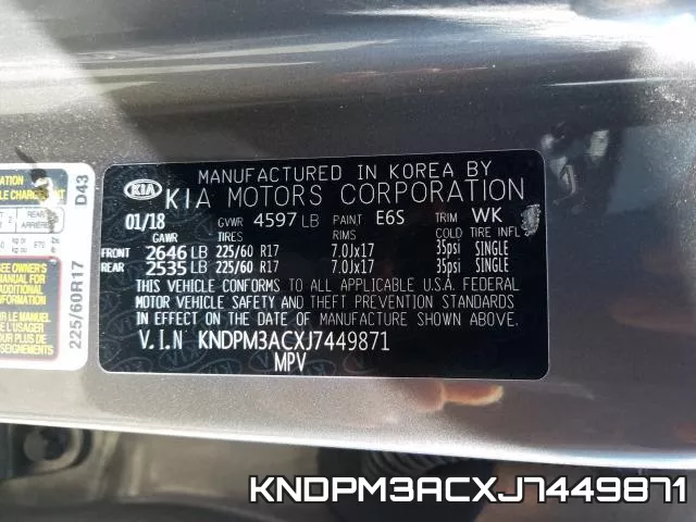 KNDPM3ACXJ7449871 фото 2