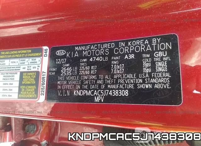 KNDPMCAC5J7438308 фото 10