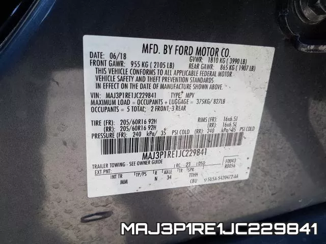MAJ3P1RE1JC229841 фото 2