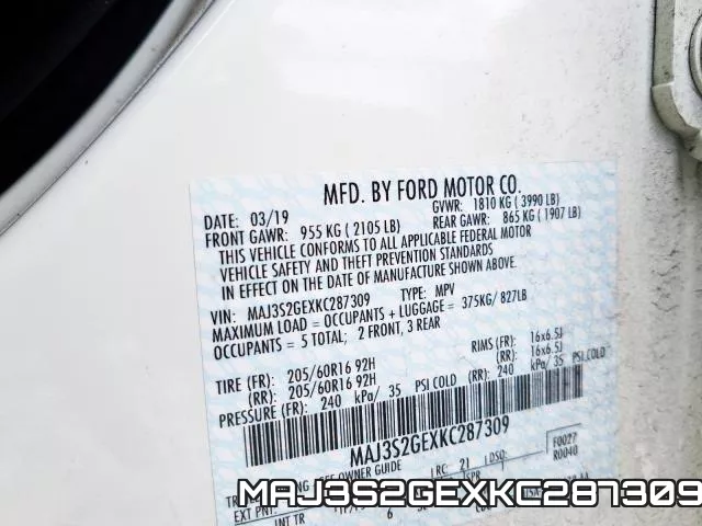 MAJ3S2GEXKC287309 фото 2
