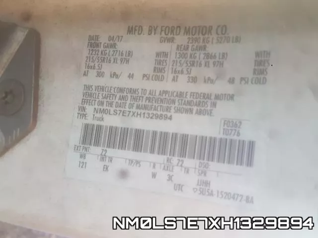NM0LS7E7XH1329894 фото 2