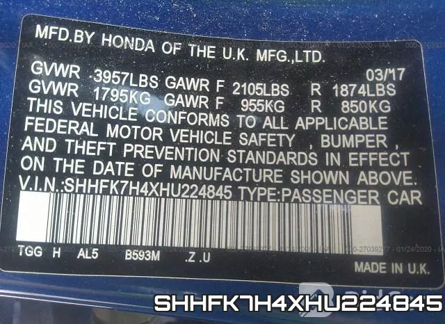 SHHFK7H4XHU224845 фото 10