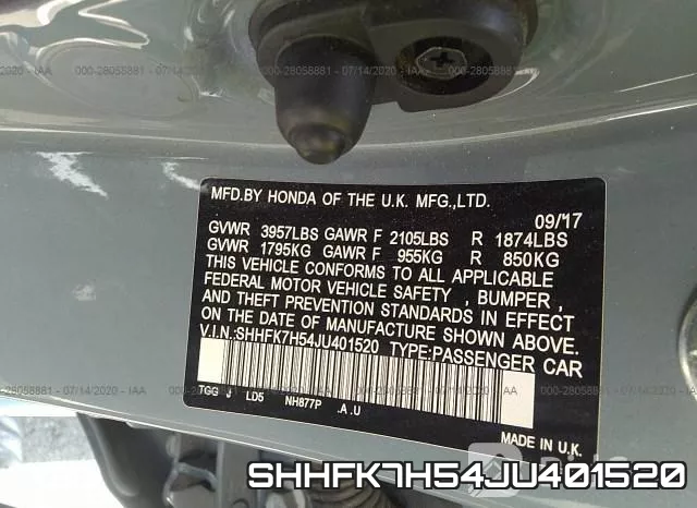 SHHFK7H54JU401520 фото 10
