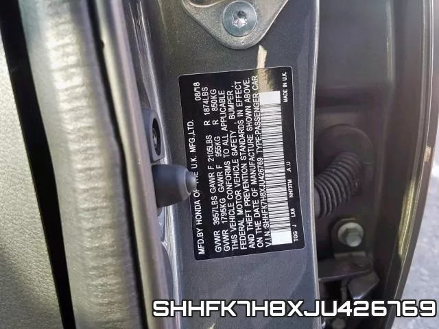 SHHFK7H8XJU426769 фото 2