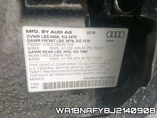WA1BNAFY8J2140908 фото 2