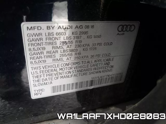 WA1LAAF7XHD028083 фото 2