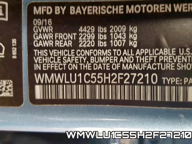 WMWLU1C55H2F27210 фото 2